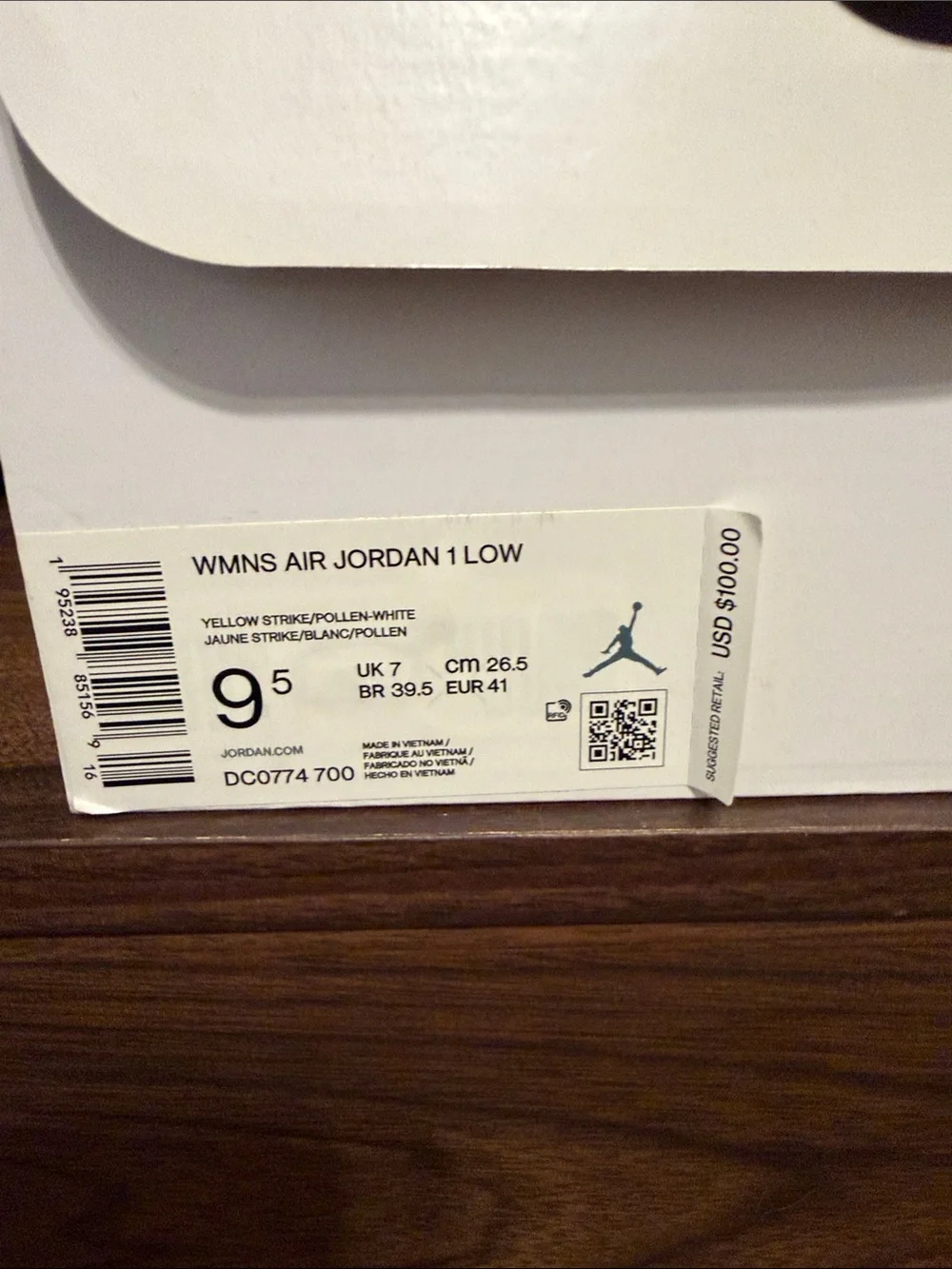 Jordan Yellow Low Top Sneakers